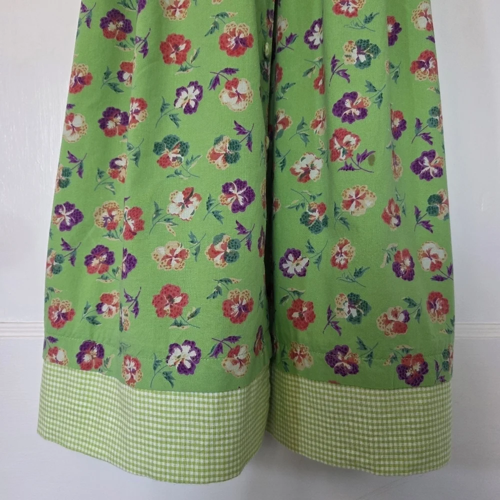 Vintage Cornelloki Dress by April Cornell – Girls Size 9/10 – Green/Pansy Floral - Picture 4 of 8